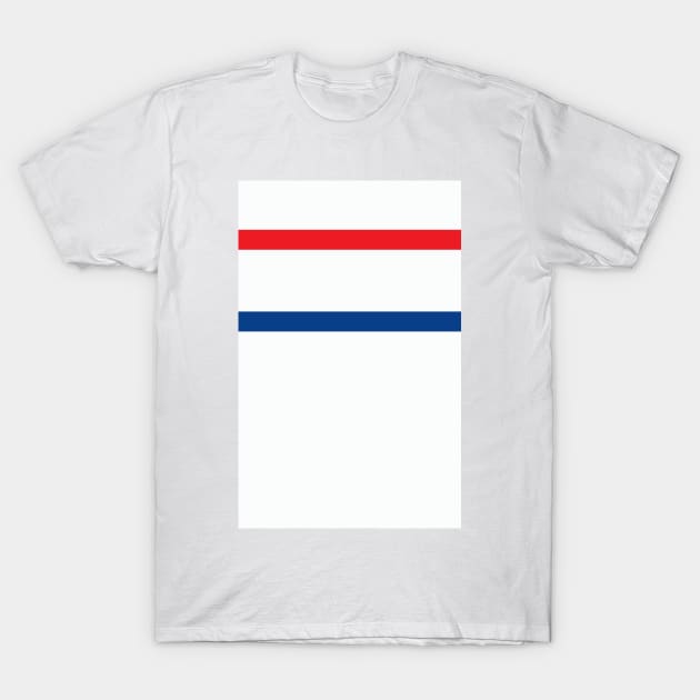 Rangers Retro 2000 White Red Blue Bars Away T-Shirt by Culture-Factory